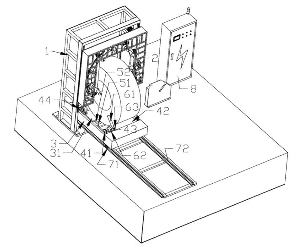 Orbital coil wrapper with trolley mechanism