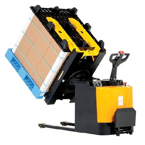 Cheap pallet rotator machine turning stacks of cartons and paper sheets