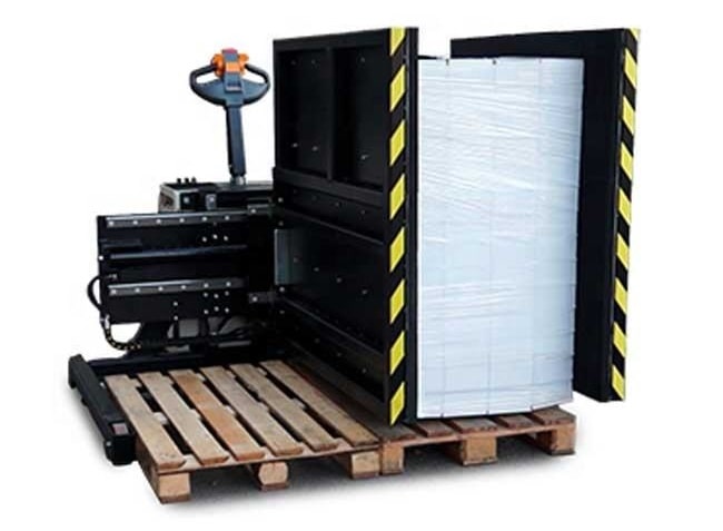 Pallet changer with clamping handle method